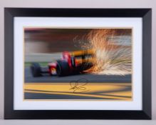 Nigel Mansell Signed Ferrari Framed Photo
