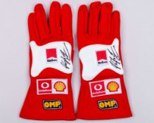 Michael Schumacher Signed Ferrari Replica Gloves