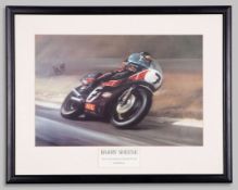 Barry Sheene Signed Framed Print - by Dion Pears