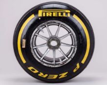 Max Verstappen 2021 Red Bull Racing Yellow Medium Compound Used Front Right Wheel & Tyre