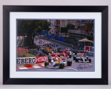 Nigel Mansell Signed Monaco Grand Prix Framed Print