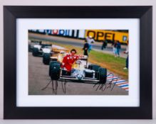 Alain Prost & Nelson Piquet Signed Williams Framed Photo