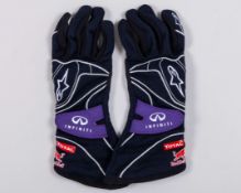 Sebastian Vettel 2013 Signed Red Bull Racing Official Replica Gloves Presentation