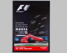 1994 Monza Grand Prix Signed Framed Poster