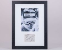 Niki Lauda & Teddy Meyer Signed Autograph Page Framed Display (ex-Peter Foubister)