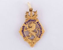Dougie&nbsp;Gray 9ct gold and enamel Scottish Cup winners medal, 1936