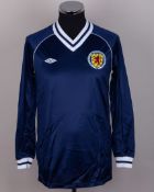 Jim McLean - blue No.17 Scotland long-sleeved shirt, c.1982-84
