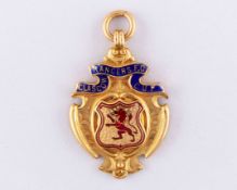 Dougie&nbsp;Gray 9ct gold and enamel Glasgow Cup winner medal, 1931-32