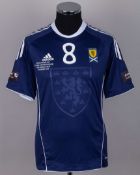 David Healy - Steven Naismith blue and white No.8 Scotland match worn shirt, 2011