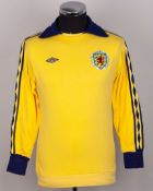 Jim McLean - Alan McCulloch yellow and blue No.20 Scotland Under 21 goalkeepers shirt