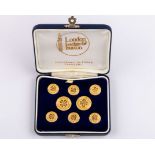 Celtic FC - a set of yellow-metal Celtic Supporters Association commemorative buttons&nbsp;
