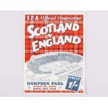 Scotland v. England autographed match programme, 14th April 1956