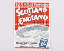 Scotland v. England autographed match programme, 14th April 1956