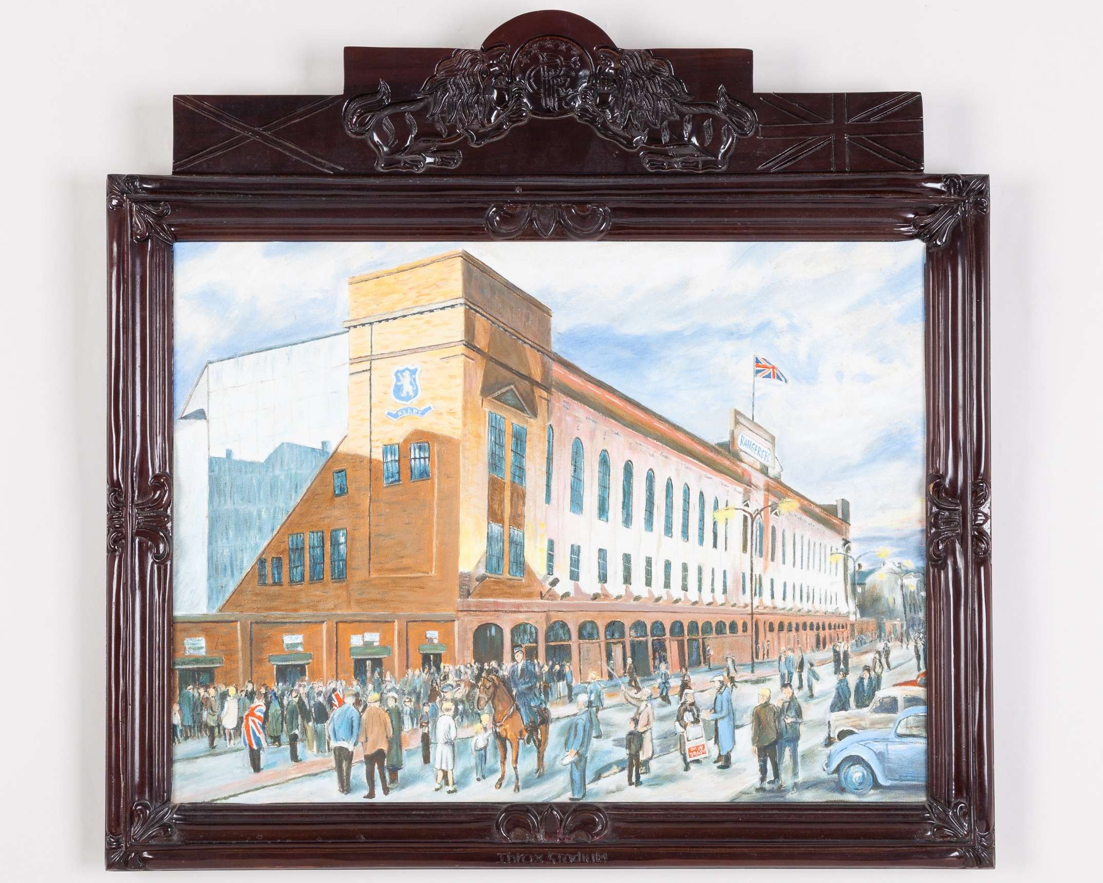 Ibrox Stadium, an oil painting depicting the historic main stand on Edmiston Drive