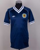 Jim McLean - blue No.16 Scotland short-sleeved shirt, c.1982-84