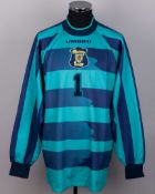 Green and blue No.1 Scotland goalkeepers shirt, 1990s