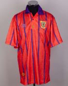 Jim McLean - salmon pink and purple No.19 Scotland short-sleeved shirt, 1993-94