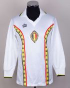 Jim McLean- Eric Gerets white No.2 Belgium v. Scotland long-sleeved shirt, 1982