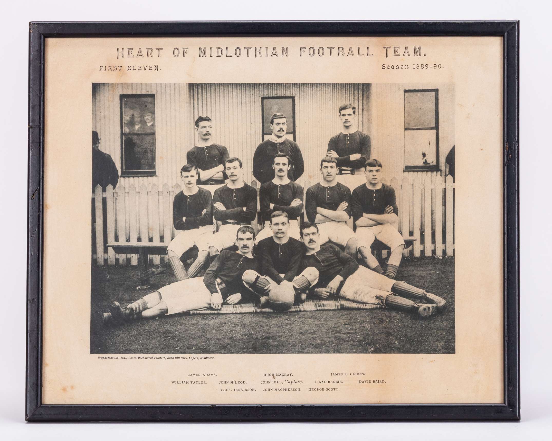 Heart of Midlothian 1889-1890 team line-up print