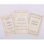 An England v. Scotland itinerary card for the International at Hampden, 13th April 1929