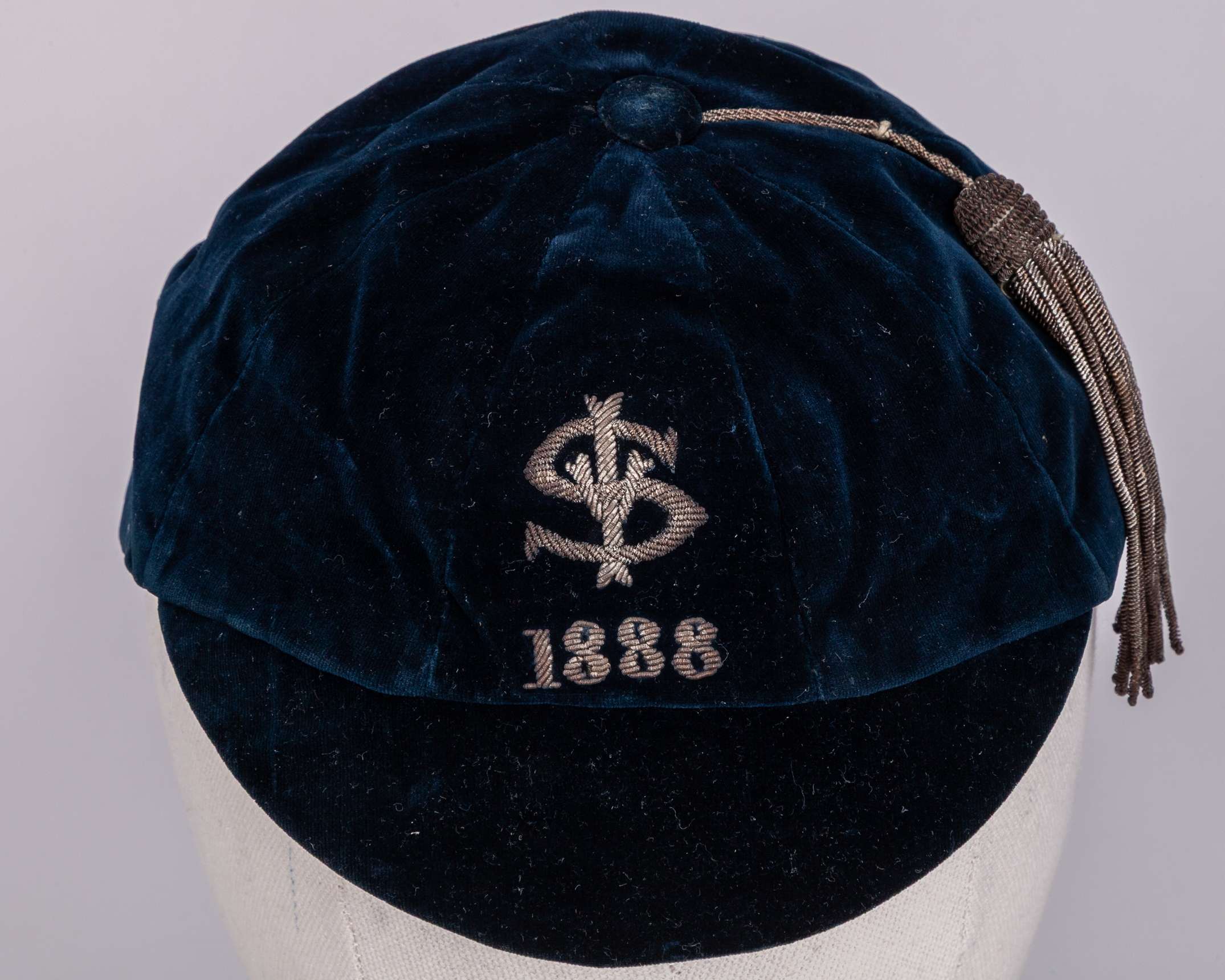 A blue Scotland v. Ireland cap, 1888
