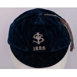 A blue Scotland v. Ireland cap, 1888
