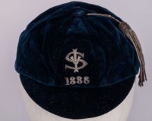 A blue Scotland v. Ireland cap, 1888