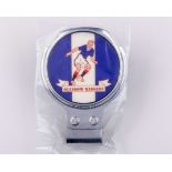 A chrome Glasgow Rangers car badge