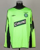 Rab Douglas yellow and black No.20 Celtic Scottish Cup Final shirt, 2005
