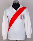 Jim McLean - white and red No.3 Peru woollen long-sleeved shirt