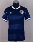 Jim McLean - blue No.10 Scotland short-sleeved shirt, 1985-86