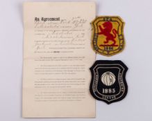 A 1886 Scotland v. Wales badge