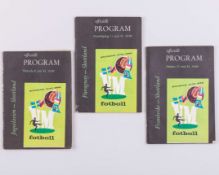 Three 1958 Scotland World Cup programmes&nbsp;