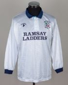 White No.15 Forfar Athletic long-sleeved shirt, 1991-92