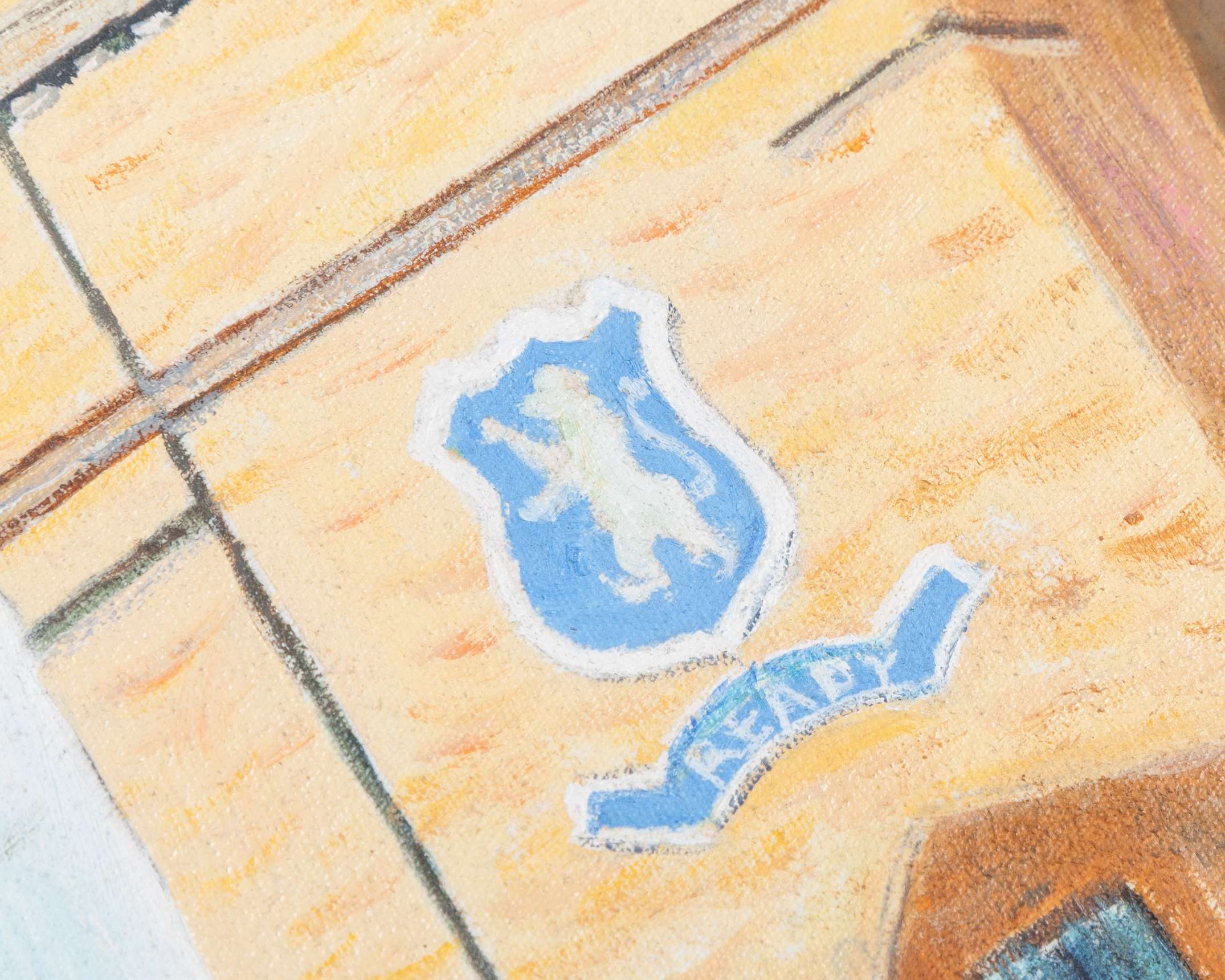 Ibrox Stadium, an oil painting depicting the historic main stand on Edmiston Drive - Image 2 of 7