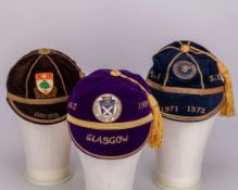 A blue Scotland v. Ireland and England amateur International cap, 1971-72