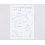 An Aberdeen 1978-179 Scottish League Champions autographed menu card, 11th May 1980
