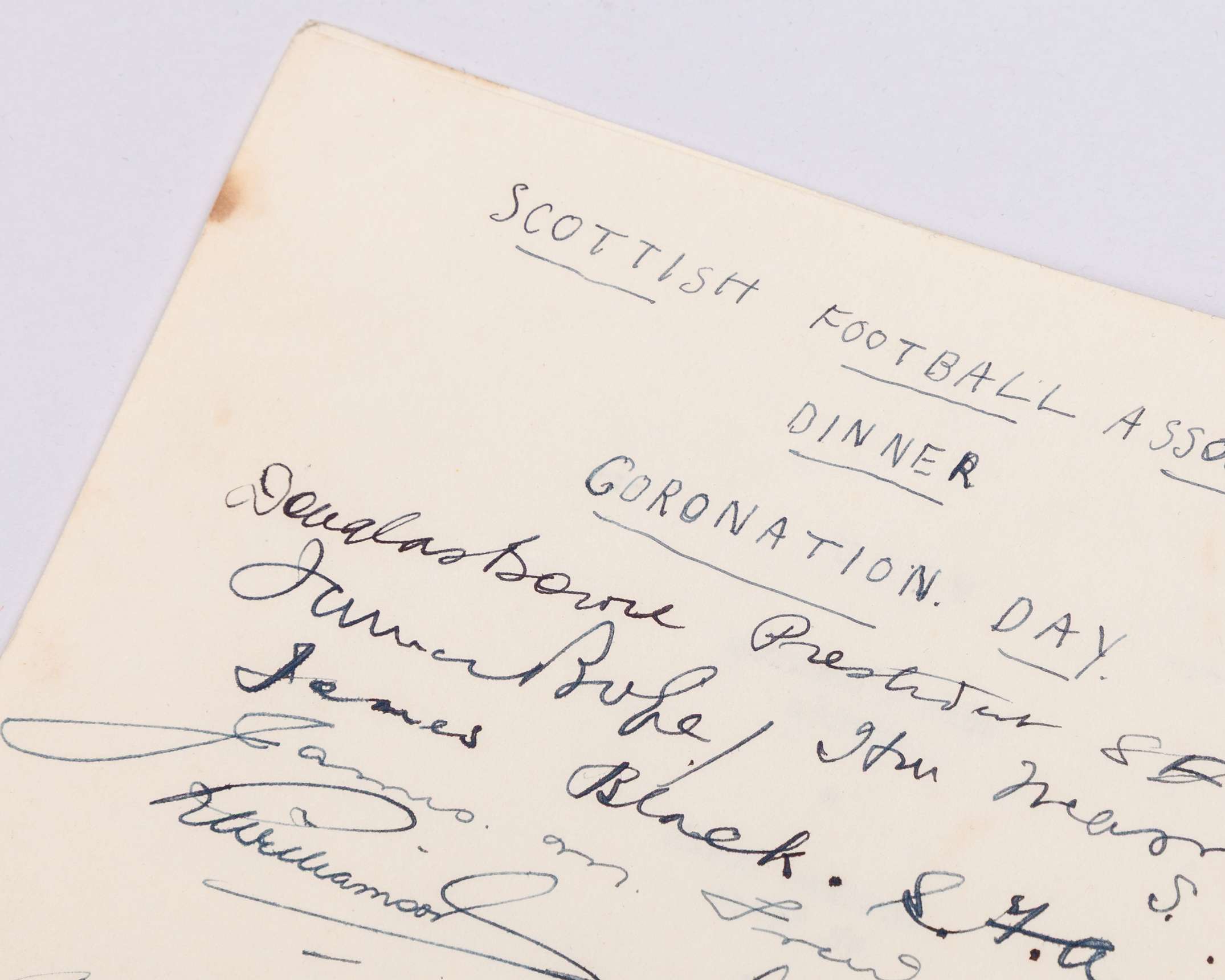 Austria v. Scotland May 1937 an autographed menu card - Image 2 of 5