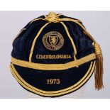 Willie Morgan blue Scotland v. Czechoslovakia International cap, 1973