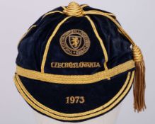 Willie Morgan blue Scotland v. Czechoslovakia International cap, 1973