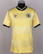 Jim McLean - Maurice Malpas yellow and blue No.3 Scotland short-sleeved shirt, c.1983