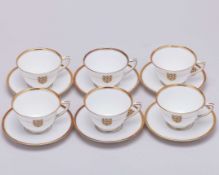 A Royal Worcester Football Association six piece Viceroy tea set
