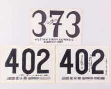 David Hemery Mexico Olympics 1st place 400m Hurdles Final race worn No.402 race number, 1968