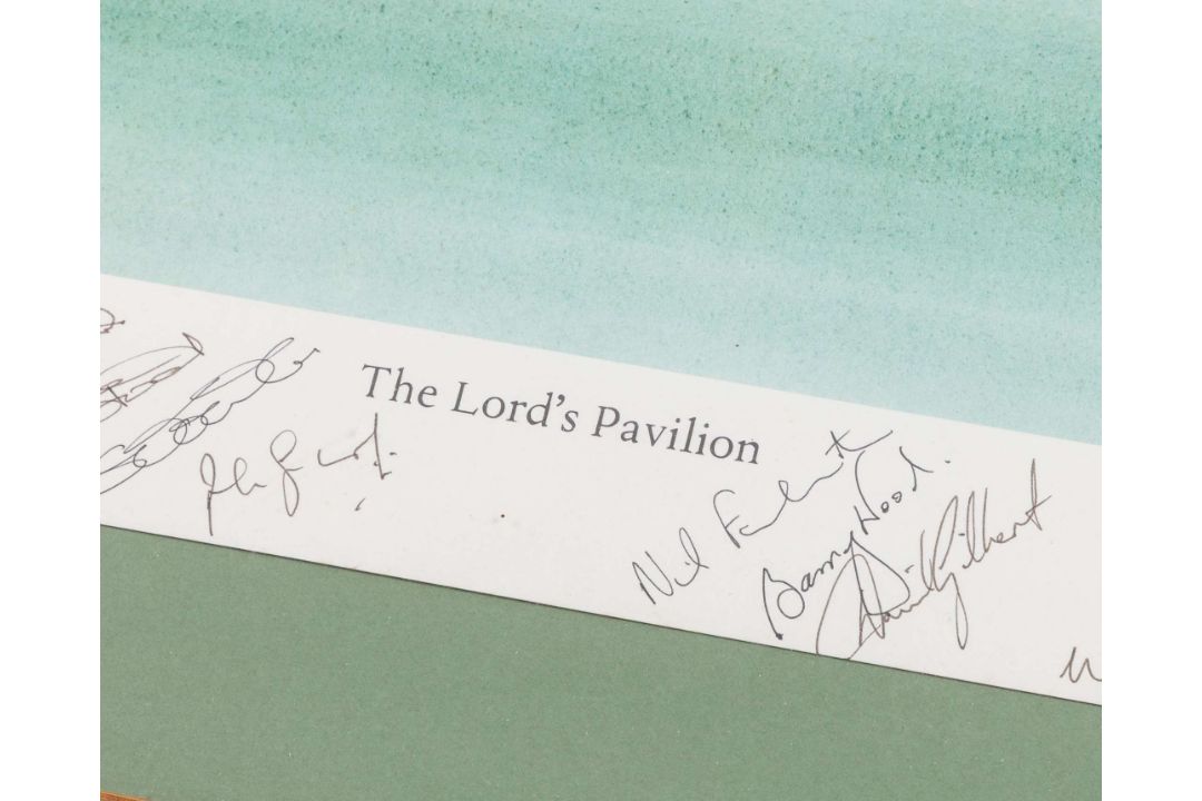 The Lord's Pavilion by David Gentleman autographed cricket print - Image 2 of 5