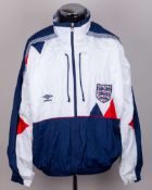 White, blue and red England tracksuit top, c.1990