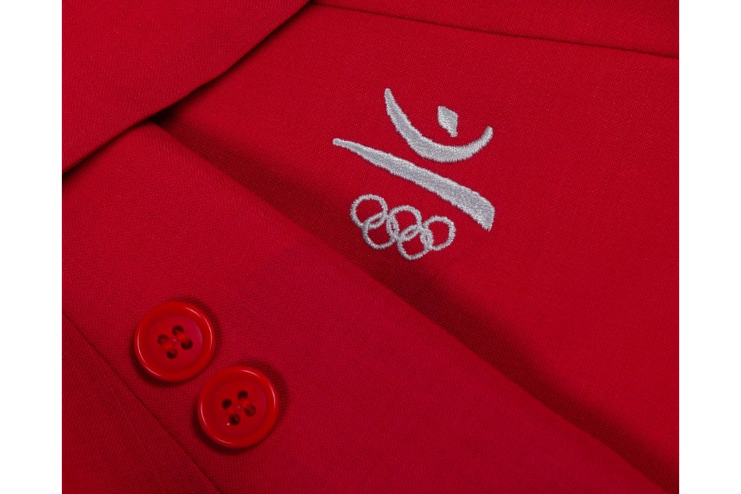 Red 1992 Barcelona Olympics single-breasted blazer by El Corte Ingles - Image 3 of 5
