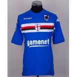 Eder blue, white and red No.23 Sampdoria short-sleeved shirt