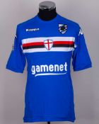 Eder blue, white and red No.23 Sampdoria short-sleeved shirt