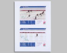 Richard Whitehead London 2012 Paralympics two signed photo finish photographs&nbsp;