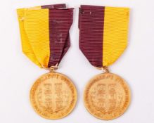 Two David Hemery 1/10 10K.G.F. New England Intercollegiate medals